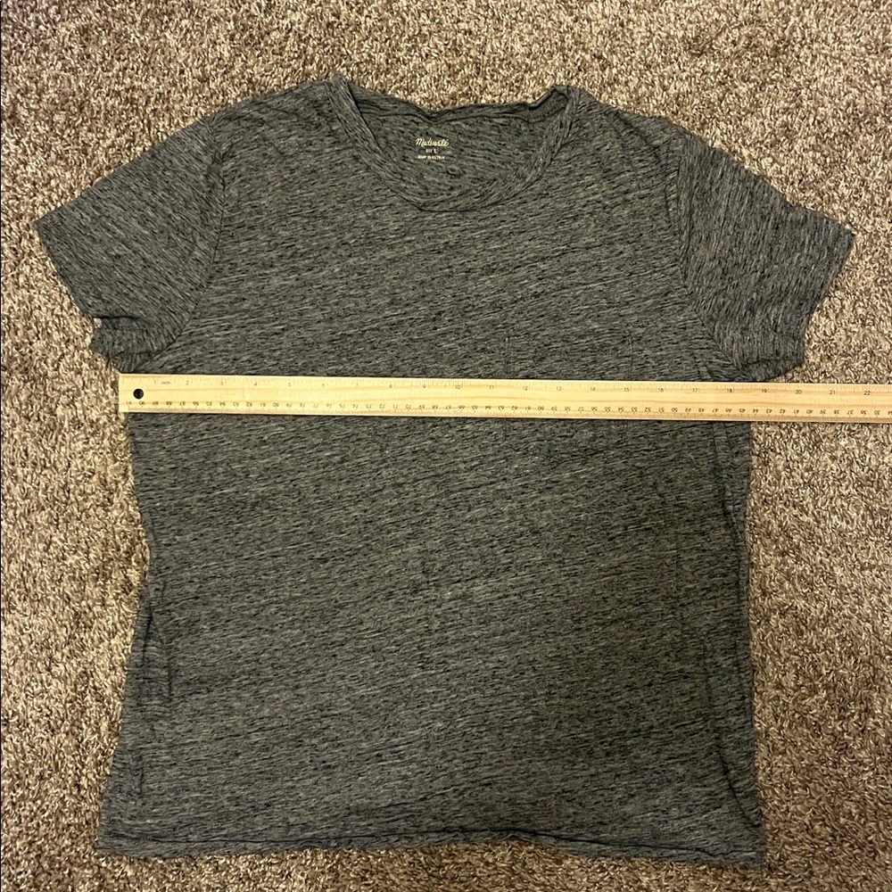 Madewell Heathered Charcoal Crewneck Tee size Large - Picture 6 of 7